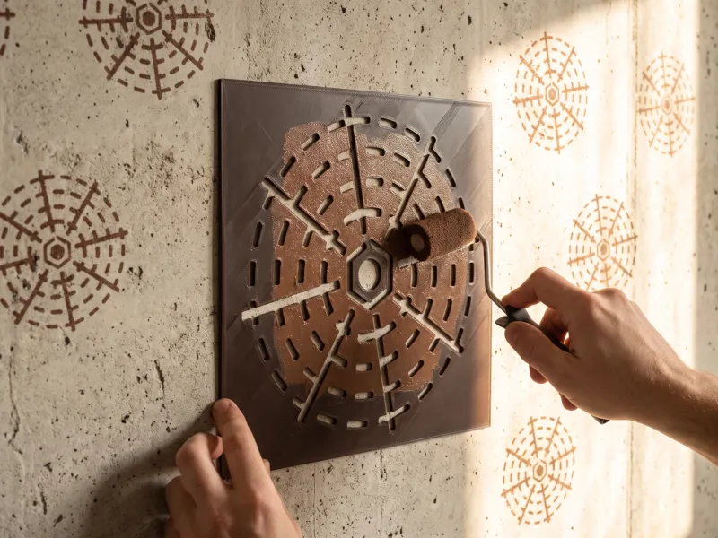Wall Stencil - Reactor Core, 200mm Geometric