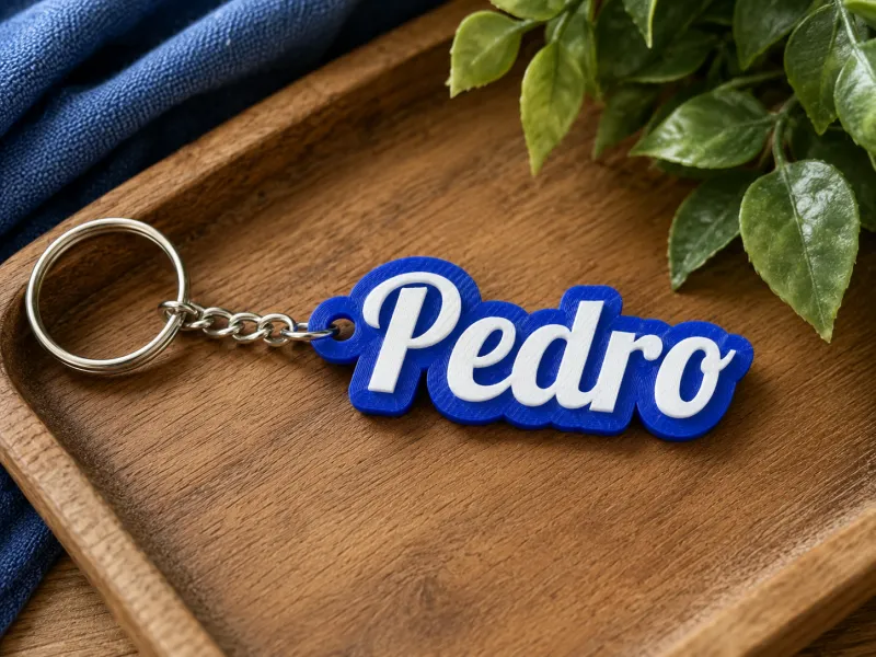 Porta-Chaves Personalizado com Nome – Pedro | Keychain 3D
