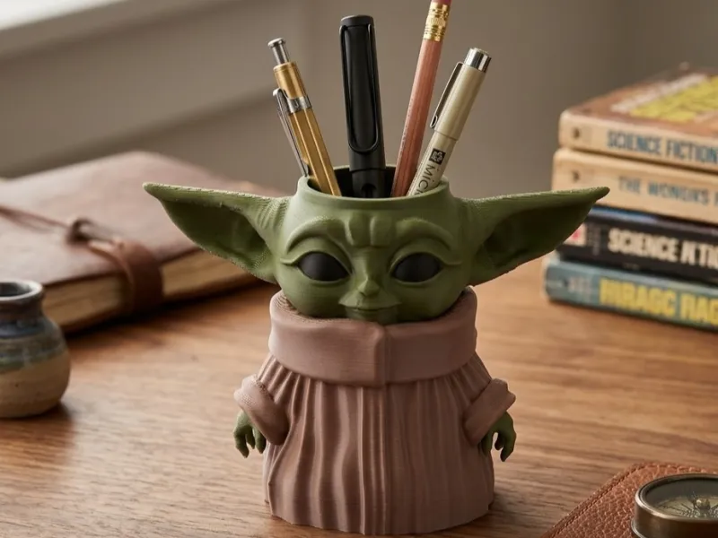 Organizador inspirado en Grogu - Taza de almacenamiento para escritorio de Star Wars