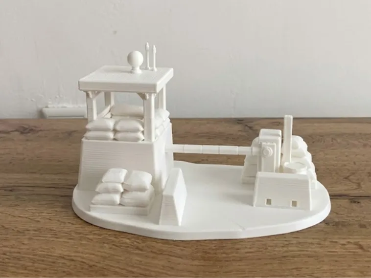 Checkpoint with Sandbags - Wasteland Diorama Model