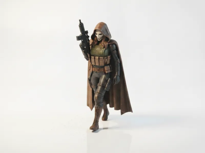 Mercenary Lady Tactical Figurine 3D Printable