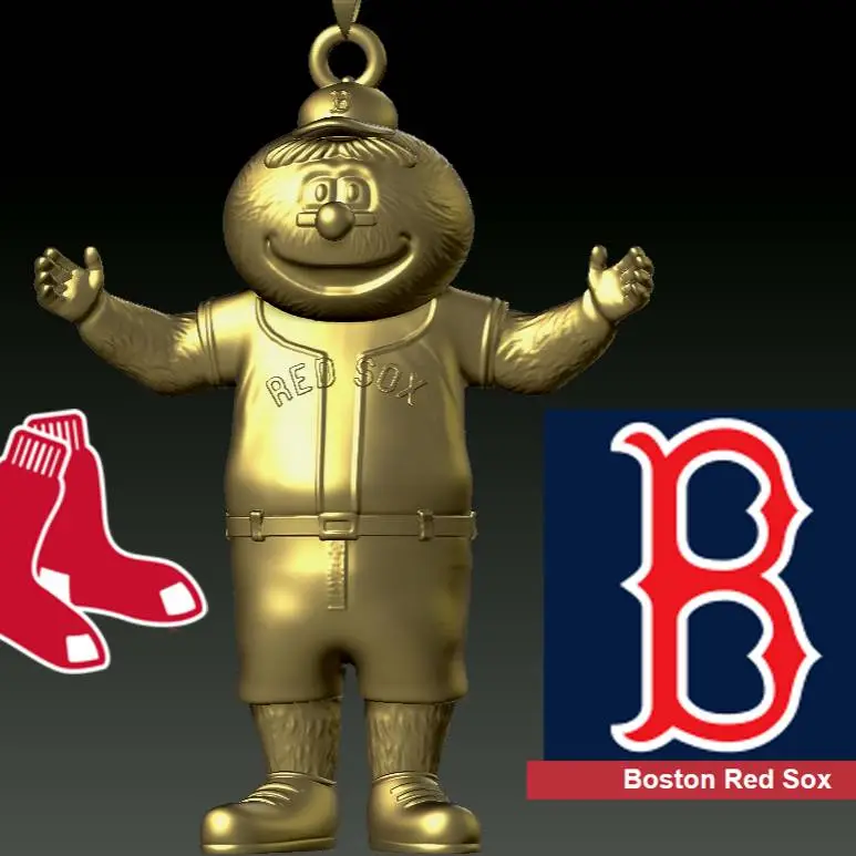 MLB - Necklaces BOSTON RED SOX - Hanging Figurine - 3D print