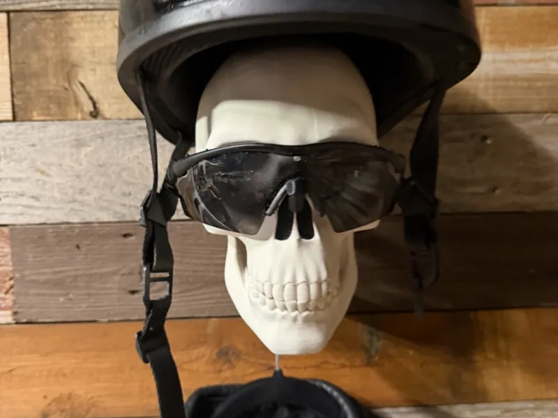 💀 Bone Sentry — Motorcycle Helmet, Jacket & Gear Wall Mount