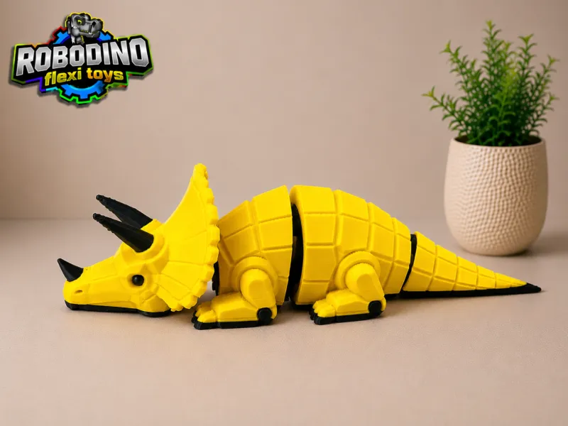 Articulated flexi toy - Robot dinosaur set - Triceratops