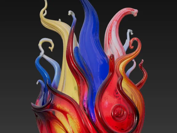 colorful glass sculpture