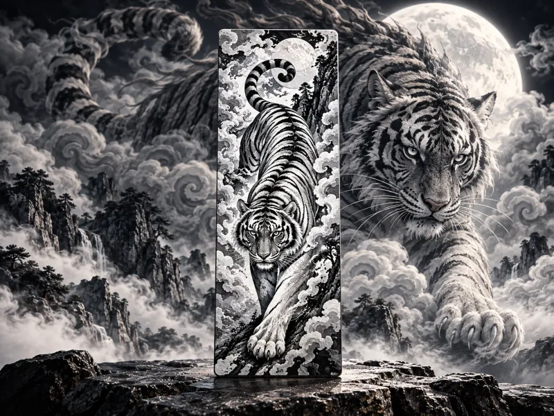 Moonlit Cloud Tiger Bookmark – Eastern Legends