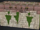 Mauer aus Backstein und ranken-0