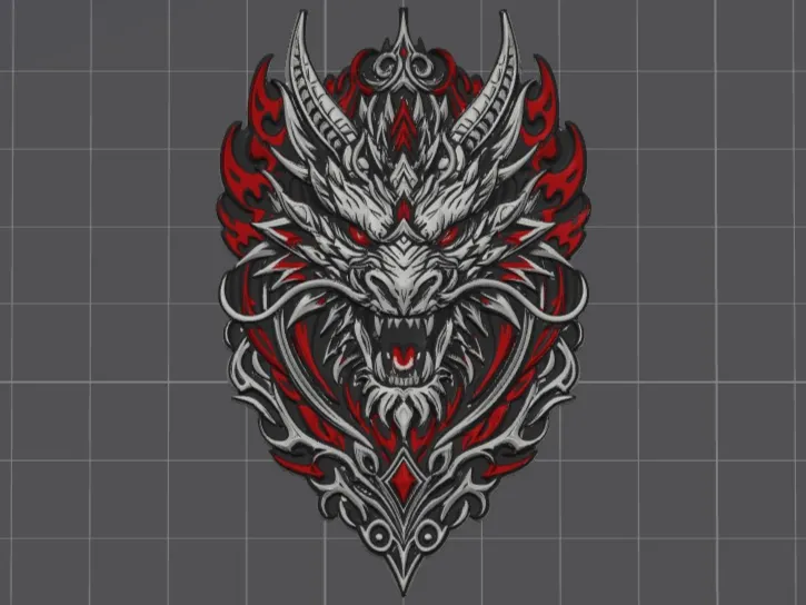 Tribal Ember Dragon — Wearable Relief Pin