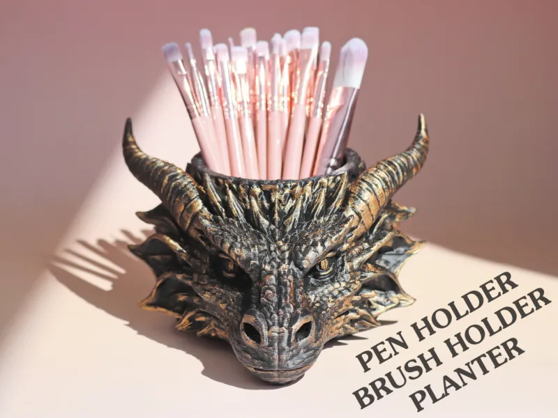 Porte-stylo / Jardinière Tête de Dragon