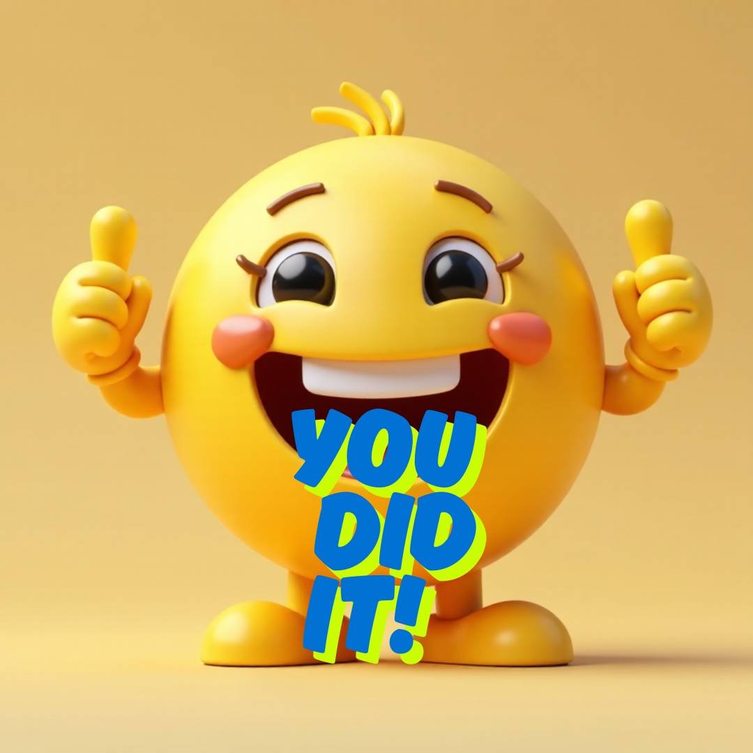 Emoji : you did it : happy emoji girl