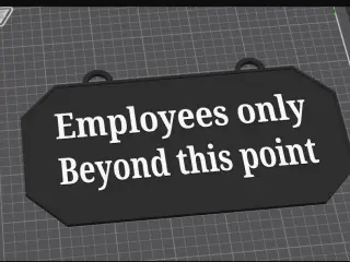 Employees only Beyond this point hanging sign