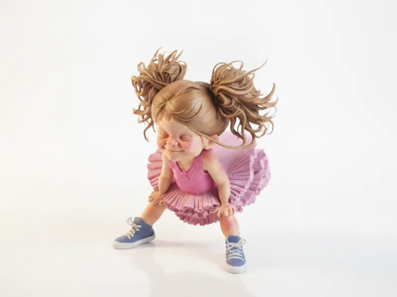 Boos Cheerleaderbeeldje Vrouwelijk Personage 3D Printbaar