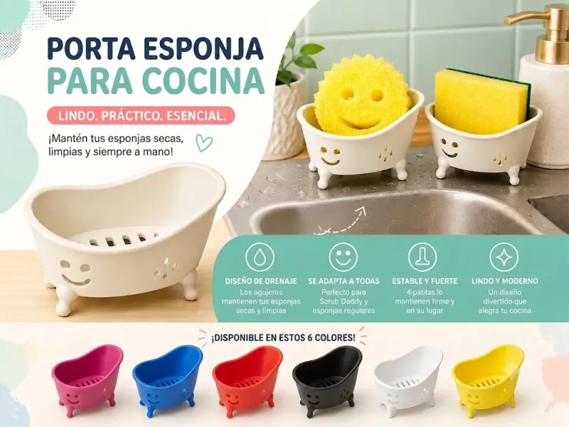Lindo Soporte para Esponja de Cocina