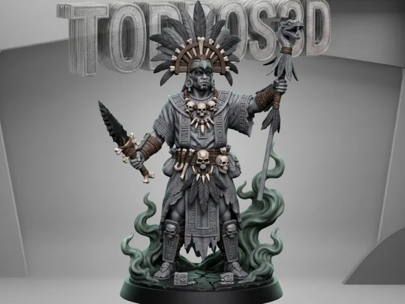 Sumo Sacerdote Azteca de la Muerte Figura de Fantasía
