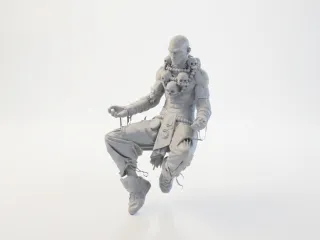 Skull Man Figurine Gothic Sculpture 3D Printable