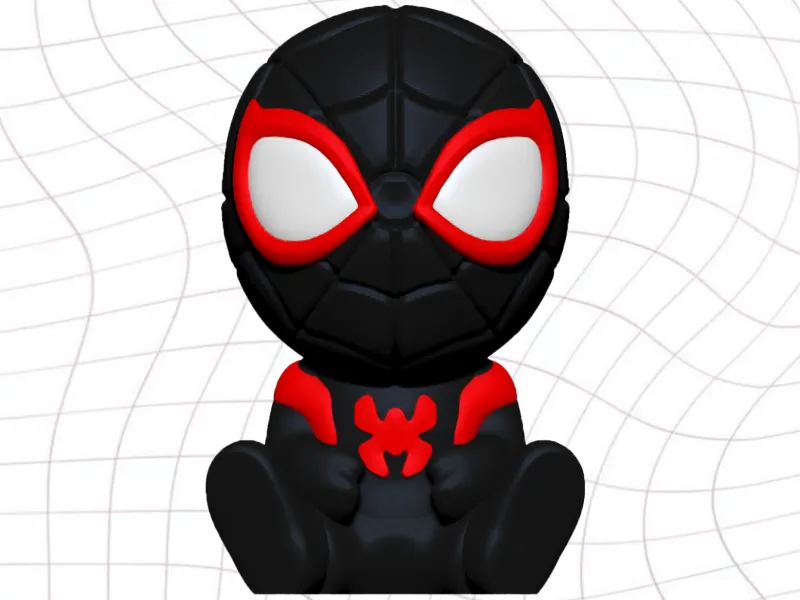 Spider Man - Miles Morales - Toy Keyring Charm Support Free