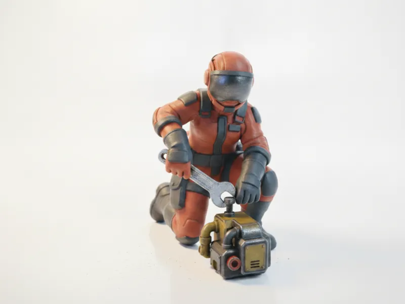Vrouwelijke Monteur Figuur Vrouwelijke Werknemer 3D Printbaar