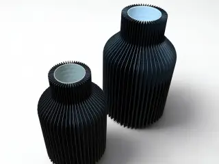 RIBBED VASE WITH INLET & PENDANT / ICONIC VASE