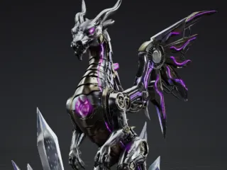 Futuristic Dragon Statue