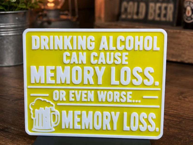 Drinking alcohol funny sign