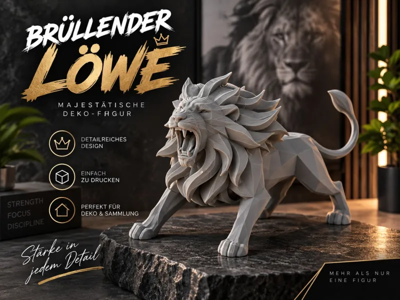 Leone ruggente – Maestosa figura decorativa