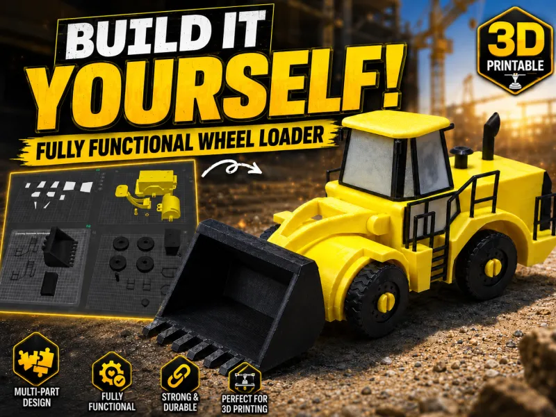 🚜 Fully Functional Wheel Loader - Multipart