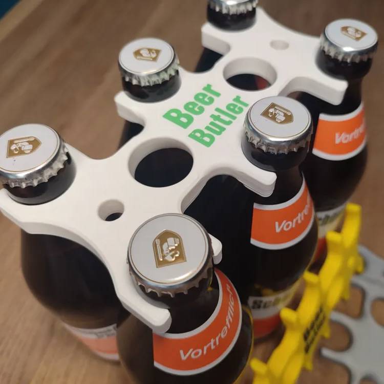 Archivos de impresora 3D | Archivo 3MF | Beer Butler - 6 Pack Bottle ...