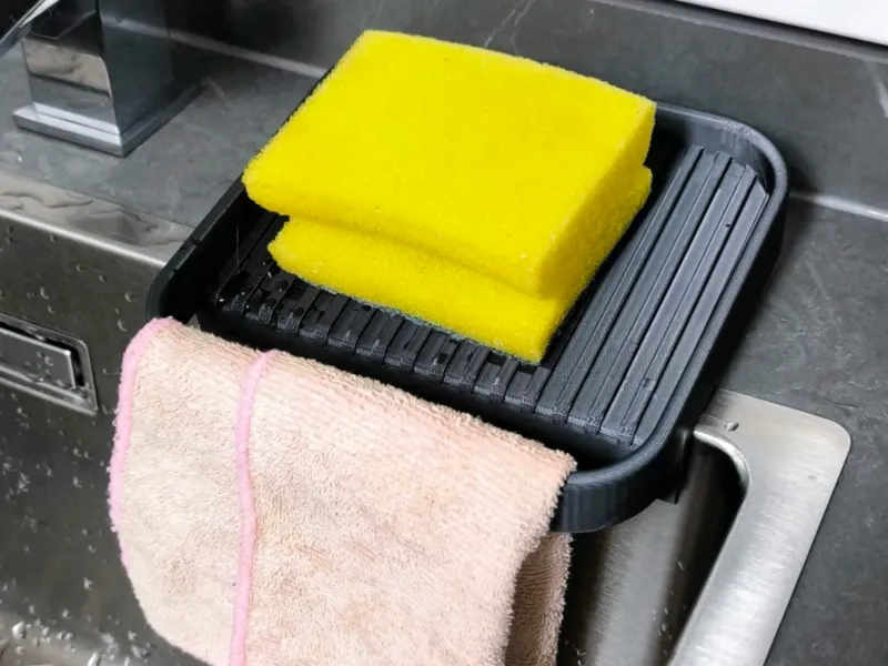 Portaspugna da cucina con portasciugamani