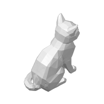 Low Poly Cat Figurine - Art - PLA - 3D printed product