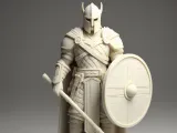 4169 Viking Warrior with Shield and Axe — Ivory-Style  STL-0