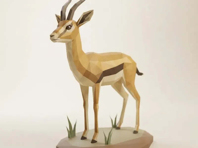 Low-Poly-Gazelle