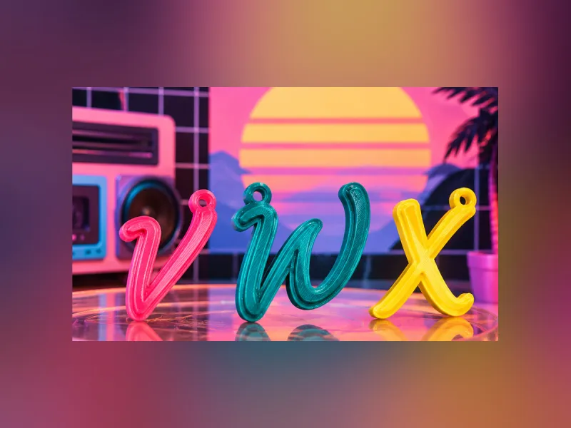 Chaveiros de Letras V–W–X | Iniciais 3D Personalizadas