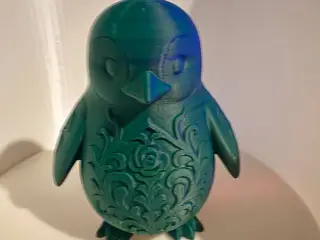 Baby penguin with minimalist gothic decoration