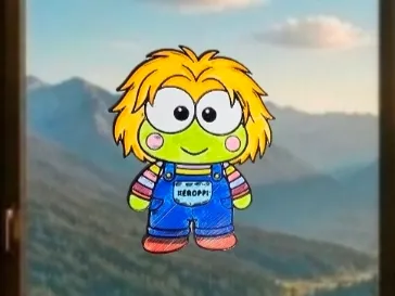 Keroppi Chucky Fensterdekoration