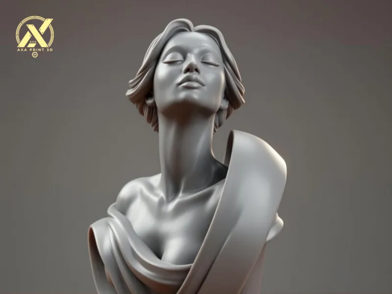 Stylized Female Bust Sculpture - Elegant Abstract Ribbon Art