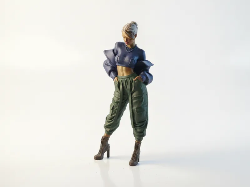 时尚偶像女性角色3D打印手办