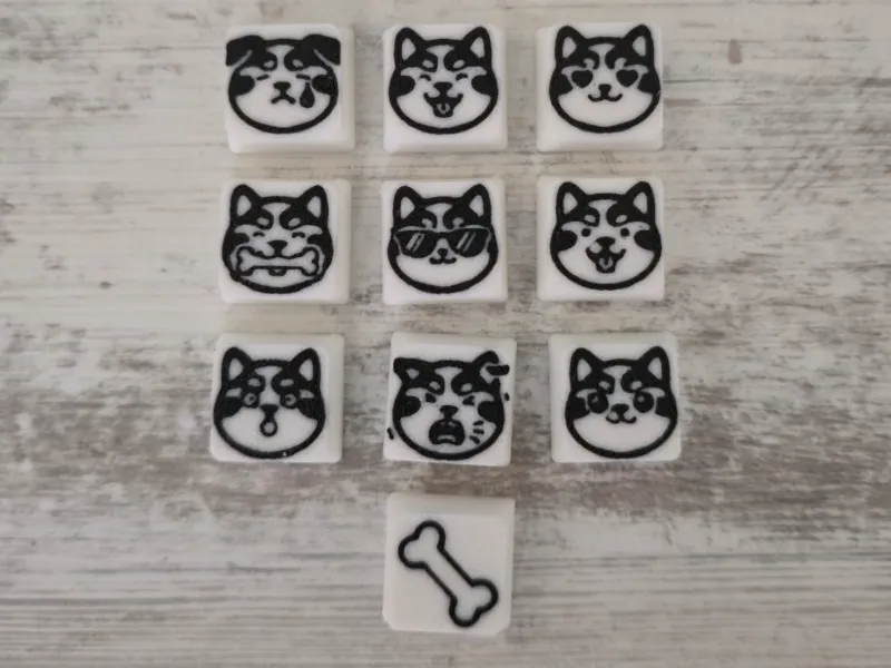 Shiba Moods – 10 Cute Dog Face Keycaps (1u, Cherry MX)