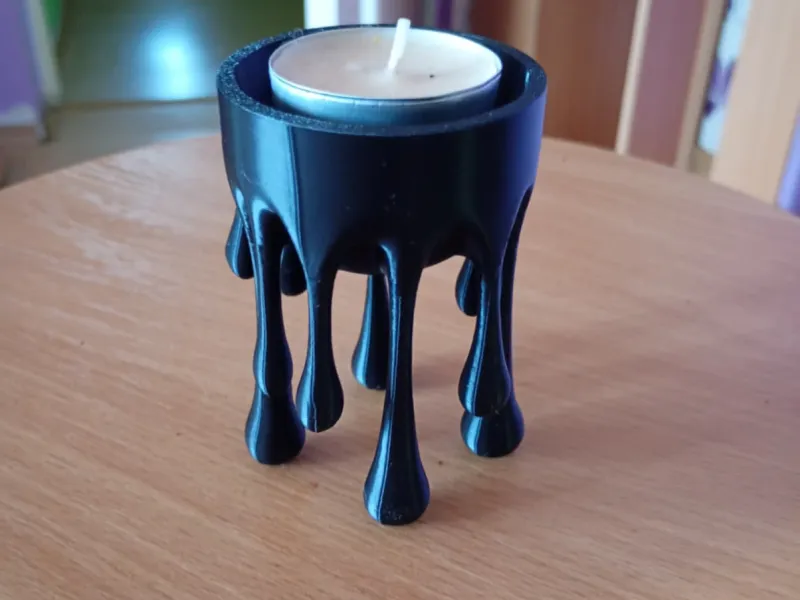 🕯️ Melted Candle Holder Modern Gothic