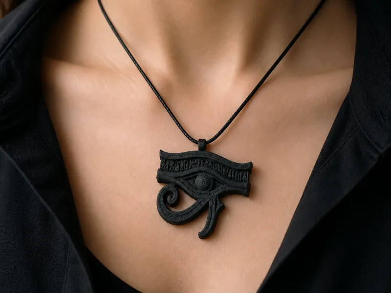 Eye of Horus Pendant - Black Egyptian Jewelry