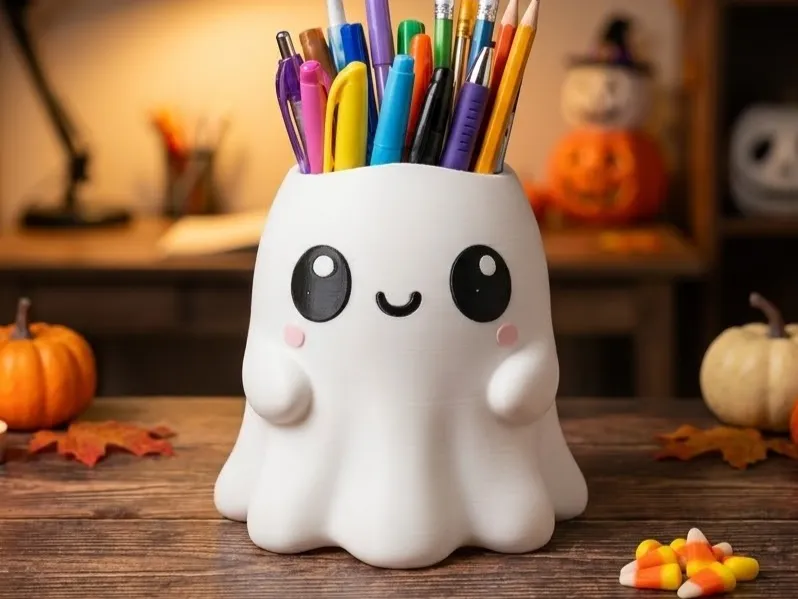 Sevimli Chibi Hayalet kalemlik/bardak