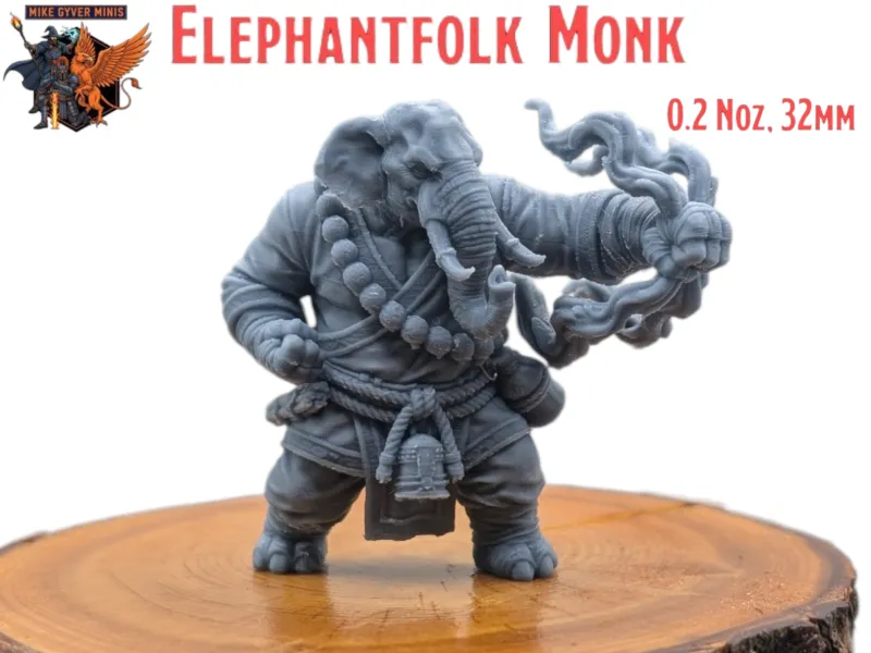 Elefantenvolk-Mönch - MGM druckfertige Miniatur