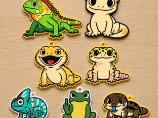 Cute Reptile & Amphibian Keychain Collection