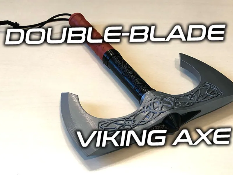 Realistic double-bladed Viking axe