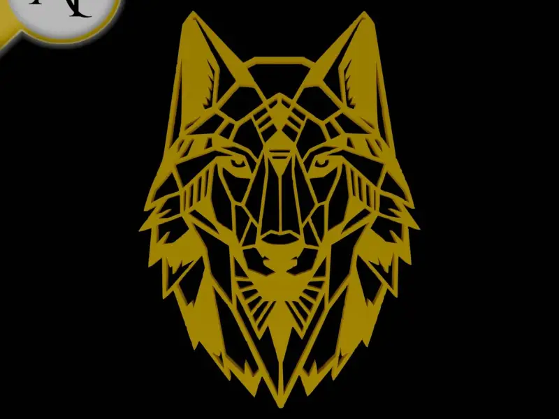 Wolf Head - Geometric - 2D Wall Art Decor