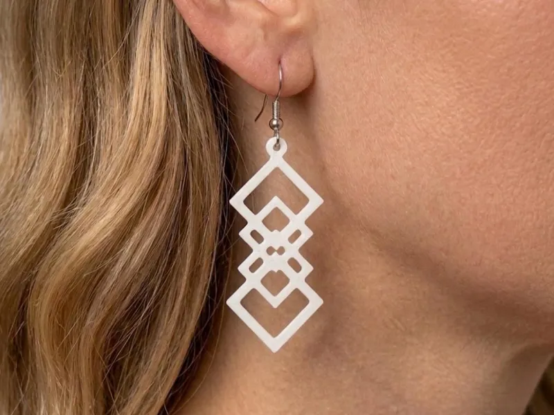 Simple Pendiente 3D A06 - Diseño de Joyería - Moda de Joyería