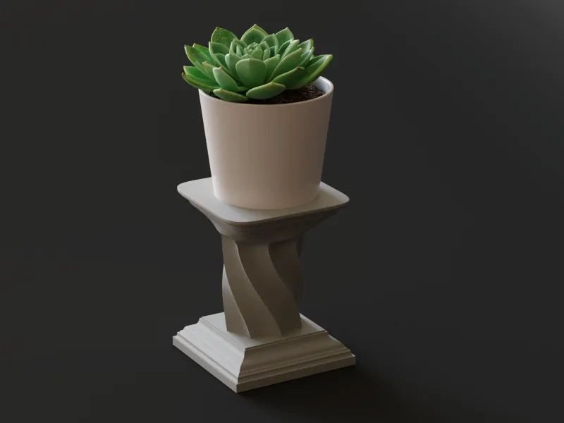 Suporte de Planta de Pedestal Torcido Elegante – Base de Exibição Moderna