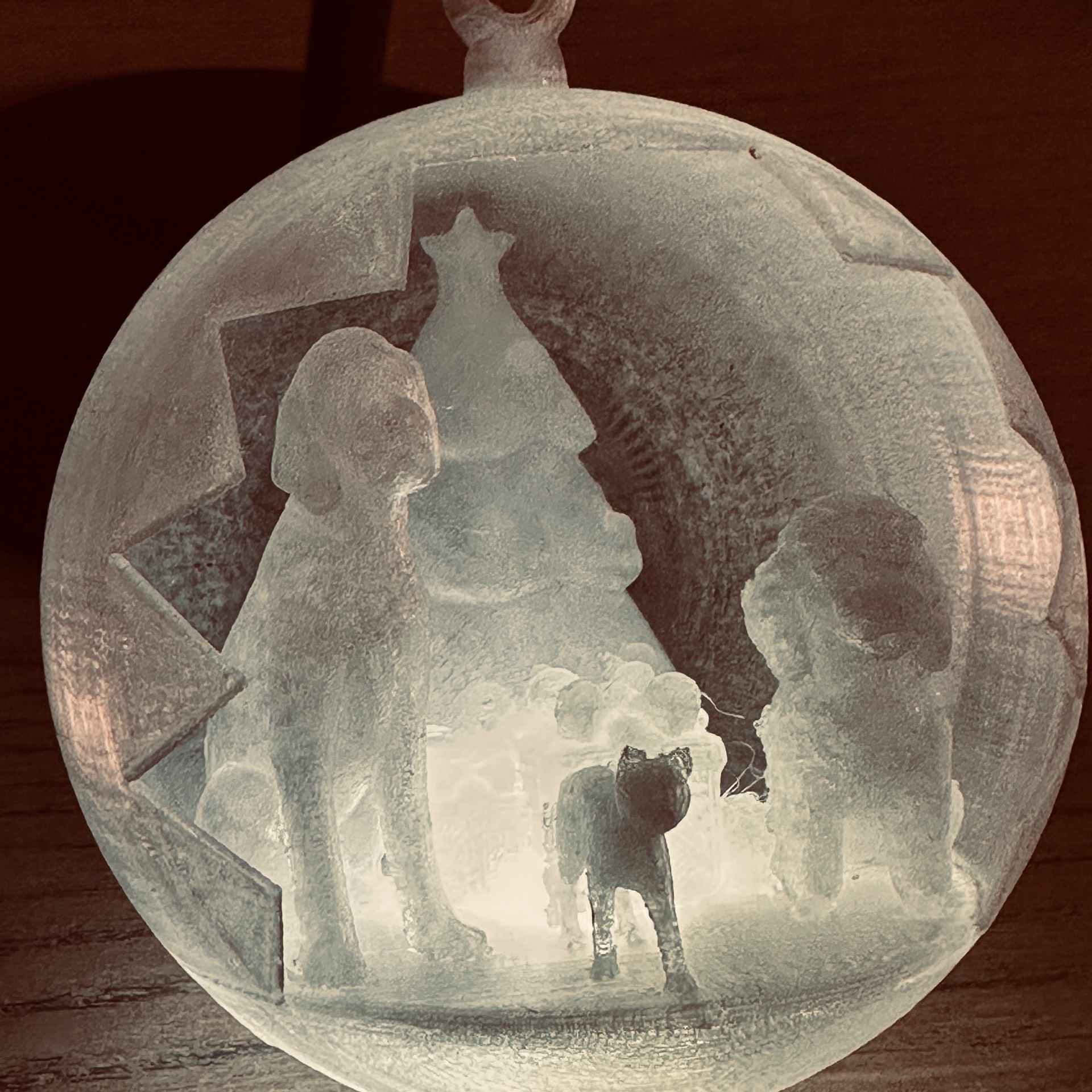 Animals Christmas ball, boule de noël animaux