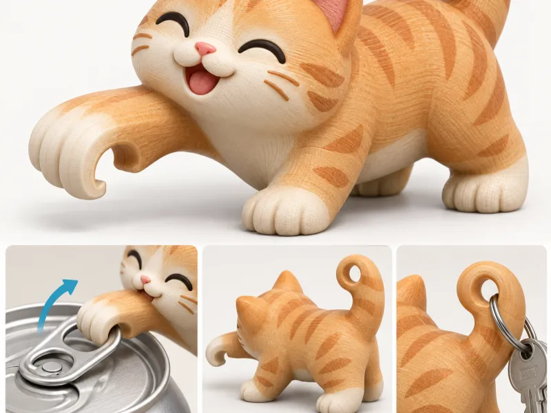 Purr & Pop – Abridor de Lata de Gatinho Fofo