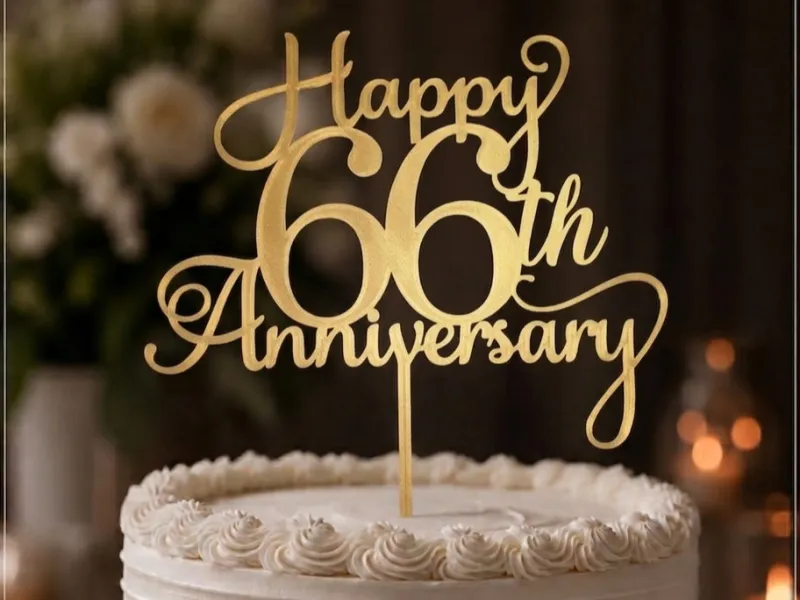 66th Anniversary Cake Topper
