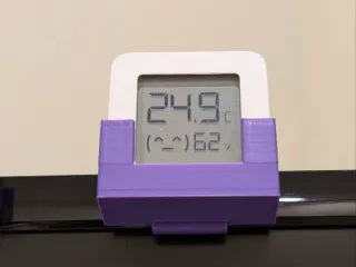 Hook and box for Mi temperture and humidity meter on monitor